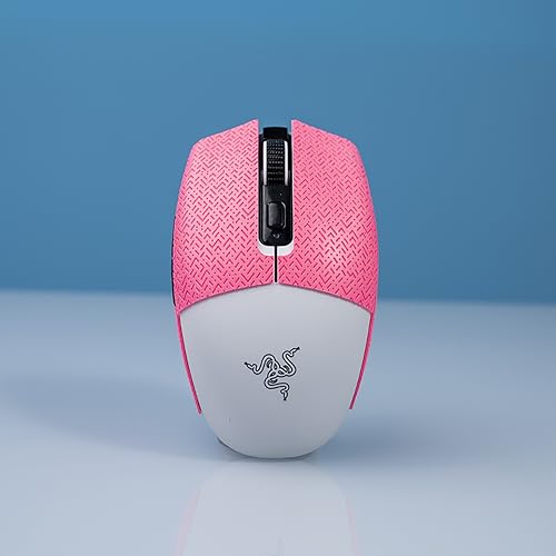 Cinta adhesiva de agarre de ratón BTL precortada con acabado rosa suave para Razer Orochi V2