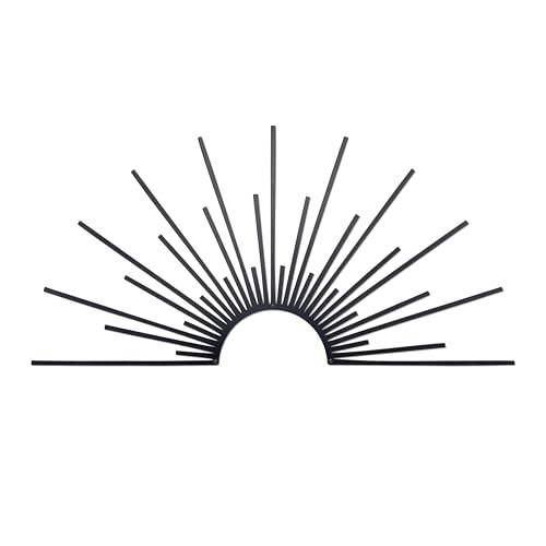 Vausart Sunburst Metal Wall Art Sculpture – Metal Minimalist Design Wall Decor for Indoor/Outdoor Minimalist Décor for Bathroom, Living Room & Garden (Black)