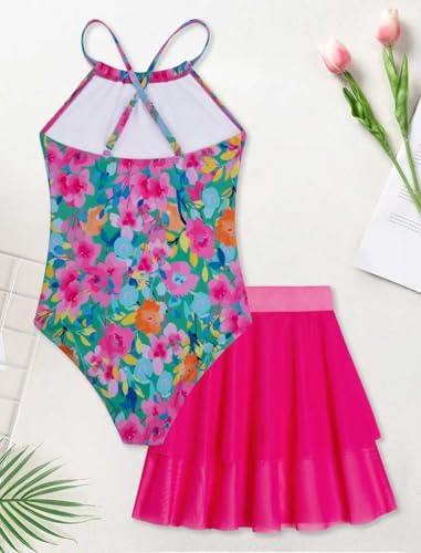 Seanrui Teen Swimsuits for Girls 12-14 Girls One Piece Swimsuit Little Girls Tankini Swimwear Bathing Suit Mesh Skirt — view 6