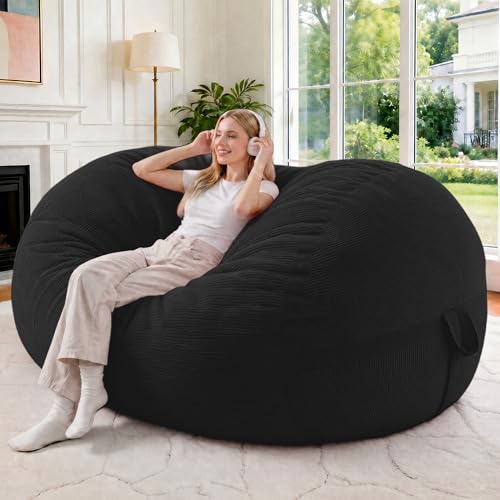 Image of 4FT Bean Bag Chair 4'Big Bean Bag Chairs with Adults, Large Beanbag Chair