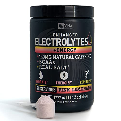 Electrolyte Powder Recovery Drink + Energy (90 Servings | Pink Lemonade) W Real Salt +Bcaas Sugar Free Electrolyte Supplement W Potassium Zinc & Magnesium For Hydration - Keto Electrolytes #TOP6