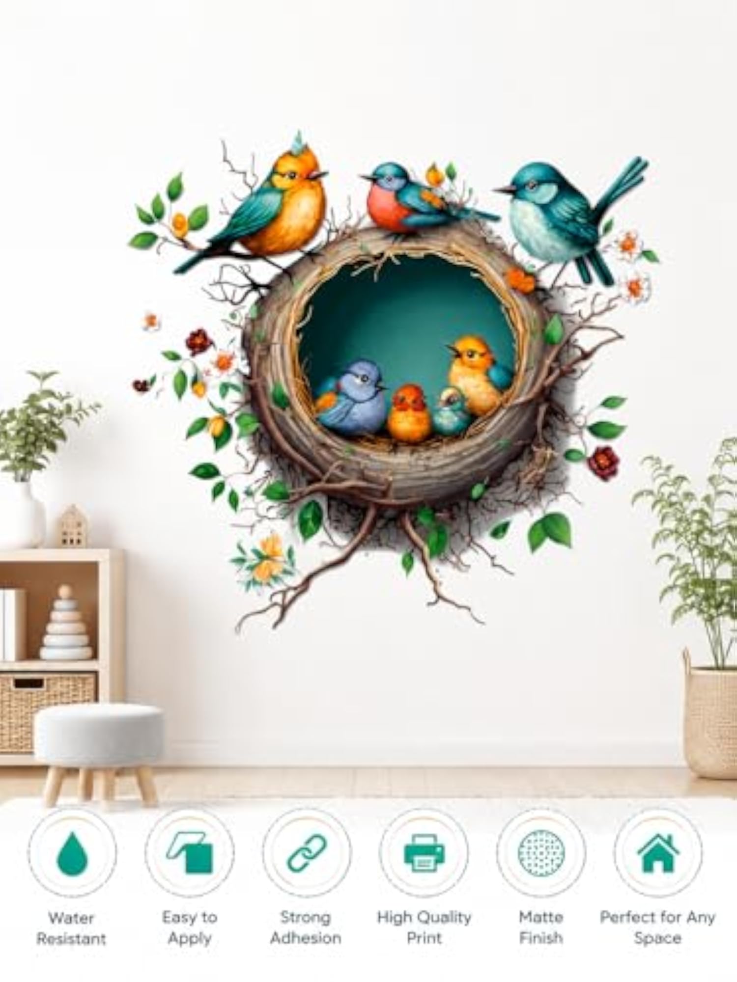 3D Bird Nest Wall Sticker