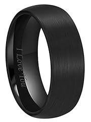 8mm Black Brushed Ceramic Dome