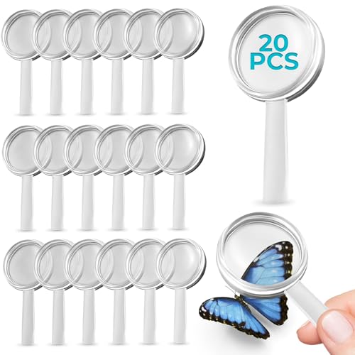 20 Pcs Mini Magnifying Glass Bulk Size 2.36 x 1.18 3X Plastic Small Magnifying Glass Lightweight Durable Impact-Resistant | Usable for Clear Vision Easy Use Portable Ideal for Everyday Carry