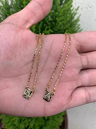 Escapulário Masculino Sagrado Coração De Jesus Cristo banhado a ouro 18k