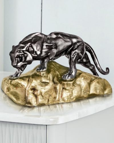 Handcrafted Royal Tiger Showpiece with Antique Base – Decorative ...