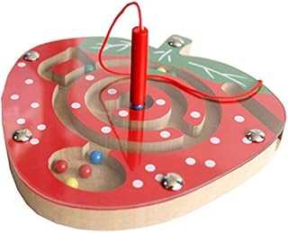 Gobus MiNi Tiny Wooden Beads Maze Strawberry Pen Driving Maze Puzzle Educational Board Game Interactive Maze Toys for Children