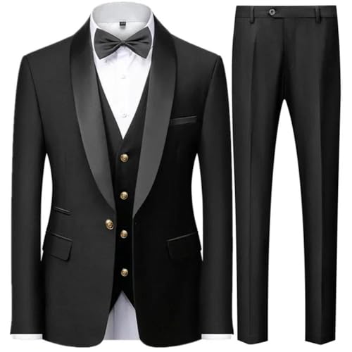 Men's Suit Groomsmen Regular Fit Tuxedo 3 Peice Set Jacket Vest & Pant2