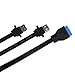 Toptekits 2 Port USB 3.0 A Female Screw Panel Mount to Motherboard 20 Pin Flat Cable Cord, 1.6ft/0.5m