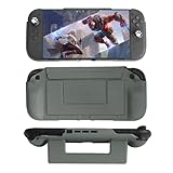 Switch 2カバー保護ケース、取り外し可能な磁気シェル、360度全体保護、グリップ内蔵保護アーム内蔵、互換性のあるNintendo Switch 2モデル2025 (グレー)