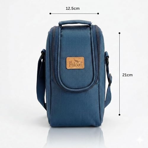 Image of PDDFALCON Stainless Steel EcoNxt Clover Lunch Box Set of 3 containers with Insulated Bag, BIS Certified, Jindal Seal & Made in India (Navy Blue - 1000ml)