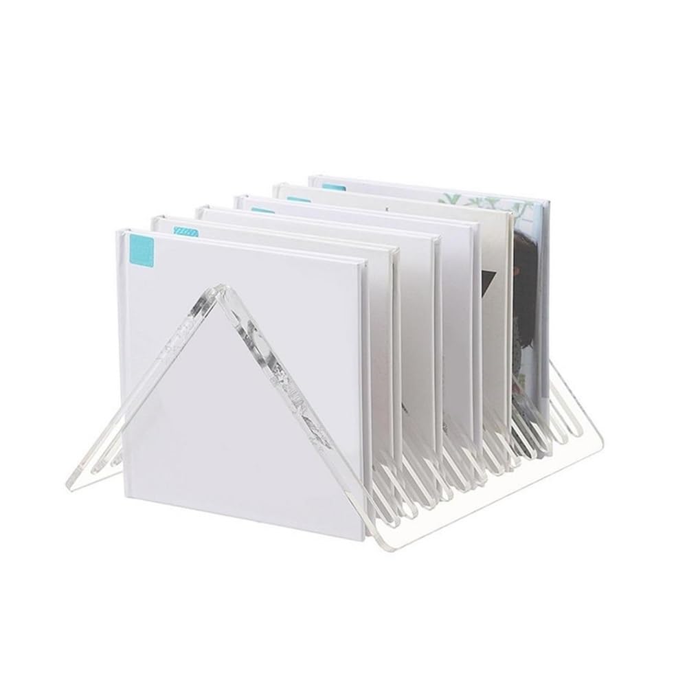 RYUQW3RE Cd Storage Rack Clear Acrylic Record Stand, Desk Organizer for Book Magazine CDs