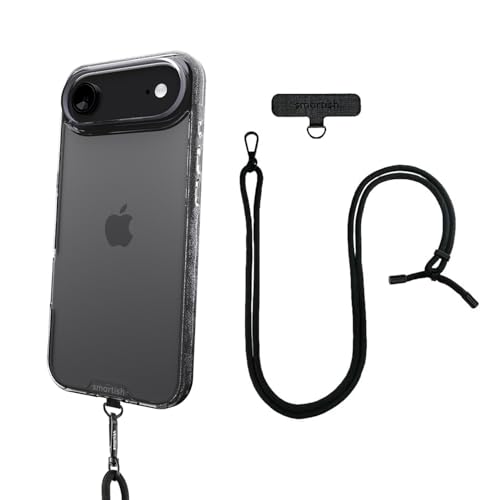 Image of Smartish iPhone Air MagSafe Clear Case + Crossbody Lanyard Strap - Magnetic Slim Case - Anti-Yellow Thin Grip Cover + Detachable Shoulder Neck Strap for Apple iPhone Air - Clearly Clear