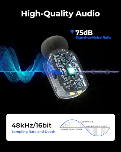 Image of GRENARO Mic for YouTube Wireless, Mini Wireless Microphone for Youtubers with 3-Level Al Noise Cancellation Mic Wireless, AI Voice Changer, 164FT Range, 30H Battery (Dual Channel Android Version)