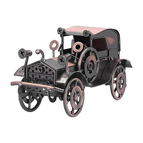 Cyrank Oldtimer-Modell, Metall-Oldtimer-Ornament, Sammlerfahrzeug, Spielzeug, Retro-Metall-Automodell, Kunstwerk, Dekoration für Büro, Schreibtisch, Bücherregal Cover