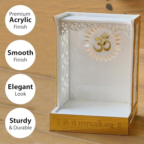 Image of SOLOBOLO Ganesh Idol for Car Dashboard with Small Temple for Car Dashboard,Ganesh Idol for Office Desk,Ganesha Idol for Gift,Gift for Housewarming Ceremony Mandir (Mandir Only)