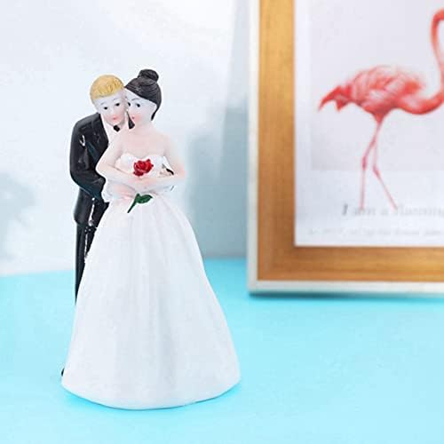 Domilay "Yes to the Rose Wedding Cake Decoration Custom Bride & Groom Couple Figurine Wedding Cake Topper