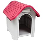 Indoor Outdoor Dog House Small to Medium Pet All Weather Doghouse Puppy Shelter (RED TOP)