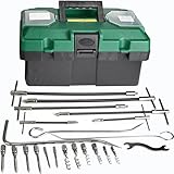 Generic 23pcs Packing Extractor Set, Steel Alloy Packing Puller Kit, Flexible Shaft Corkscrew Pulling Hook Set, Gland Packing Extraction Removal Kit, Toolbox Kit