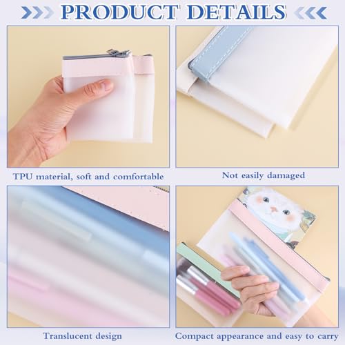 Bewudy 4 Pcs Money Bags with Zipper, Clear Cash Envelopes Coin Purse - Image 4