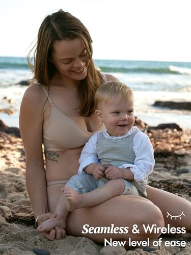 Image of MOMANDA Seamless Nursing Bras for Breastfeeding | Maternity sleep bralettes, V neck, Wireless, Comfortable, For women