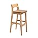 Bar Stools ZXIAOR - krzesło barowe z litego drewna, ergonomiczny stołek z oparciem, z przodu, nordycki stołek retro do użytku domowego, oddychająca bawełniana i lniana poduszka do siedzenia (rozmiar: 63 cm, kolor: khaki)