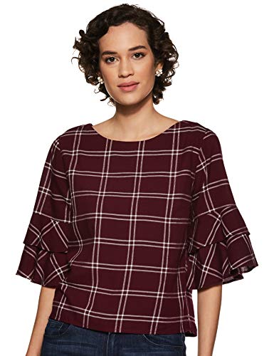 Image of HARPA Women's Checkered Regular Fit Top