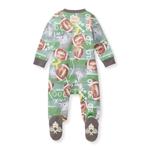 Image of Burt's Bees Baby unisex-baby Sleep & Play, Organic One-piece Romper-jumpsuit Pj, Zip Front Footed Pajama