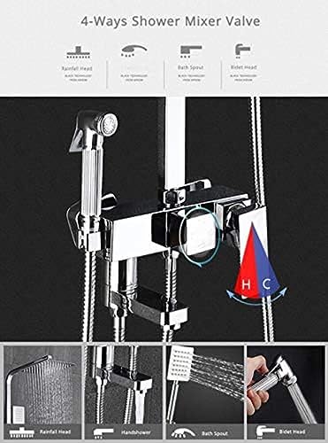 Robinet de douche mural en chrome avec mitigeur de baignoire à bec pivotant rotatif