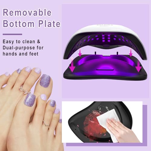 OYFGQDI 220W LED UV Nail Lamp Professional Fast Nail Dryer for Gel Polish Curing Lamp 57 LED Beads, LCD Touch Screen, 4 Timer Settings, Auto Sensor Nail Art Tools Perfect for Home & Salon Use - Image 4