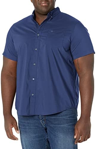 Dockers Men's Classic Fit Short Sleeve Signature Comfort Flex Shirt  (Standard and Big \u0026 Tall), Medieval Blue - Solid, 2X : Amazon.sg: Fashion