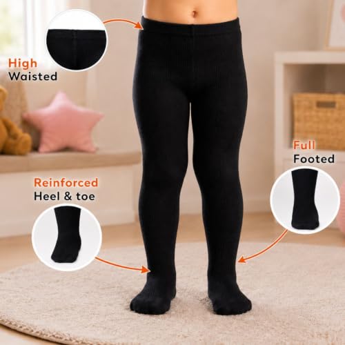 Image of Supersox Cotton Tights for Babies | Combed Cotton, Breathable, Moisture Absorbent & Anti Odour | Soft, Stretchable Full-Length Baby Tights for All-Day Comfort | Pack of 1