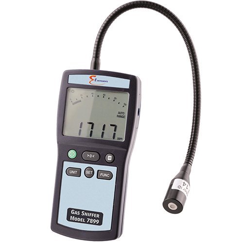 Combustible Gas Leak Detector With Digital Readout. Measures In Ppm, % Lel, Or % Vol. 7899 E-Instruments Gas Sniffer Quantifies Combustible Gas Leaks With Large, Easy-View Lcd & 11-Inch Flex Sensor. #TOP8