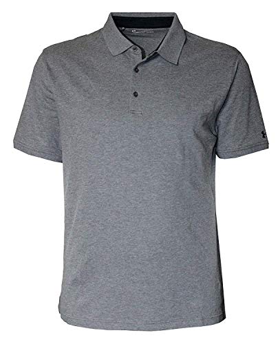 Under Armour Men's Solid Loose Fit Polo Active Shirt UA 1319027 (Charcoal Light Heather, M)