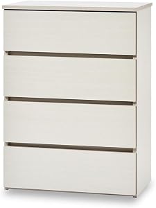 組立簡単ウッドチェスト 15分で組立 幅59×奥行約39×高さ約81.6 ホワイト