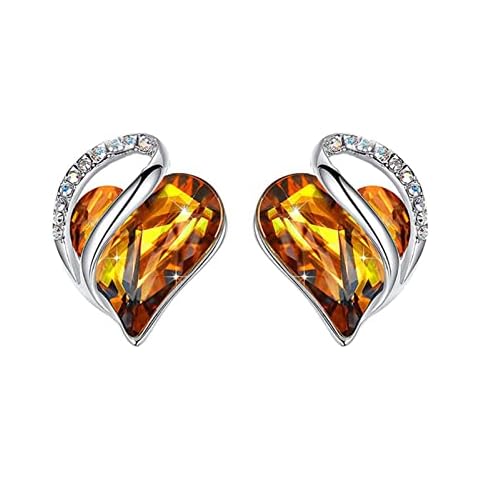 ZHSH Earrings for Women, Infinity Love Heart Stud Earings with Birthstone Crystal, Cute Hypoallergenic Nickel Free Cubic Zirconia Ear Rings Sensitive Ears, Jewerly Gift Girl Wife, Platinum,Silver Cover