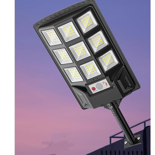SENDALE Lampione Solare Led Esterno da 300W con Telecomando | Faretto Led da Esterno Solare 6500K con Sensore di Movimento | Lampioni Solari da Giardino