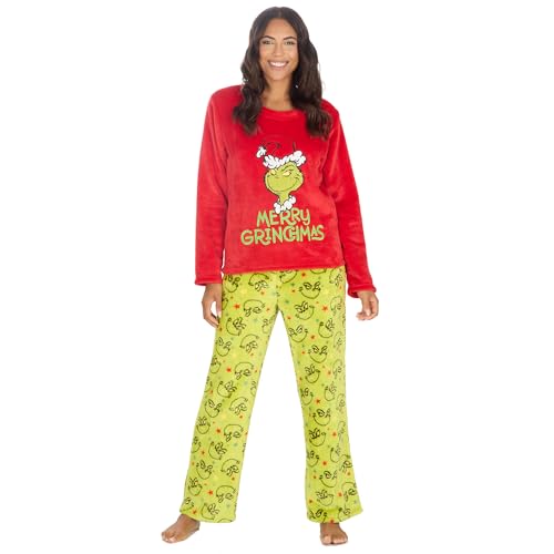 Undercover Womens Grinch Fleece Pyjamas 34B2103 Green Large