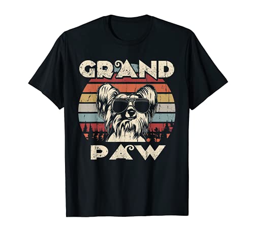 Grand Paw Chinese Crested dog lovers vintage retro T-Shirt, Black