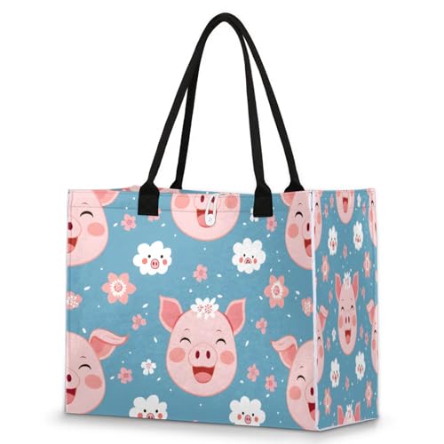 QsirBC Large Tote Bag for Women Men, Travel Beach Bag with Inner Zipper Pocket Snap Closure