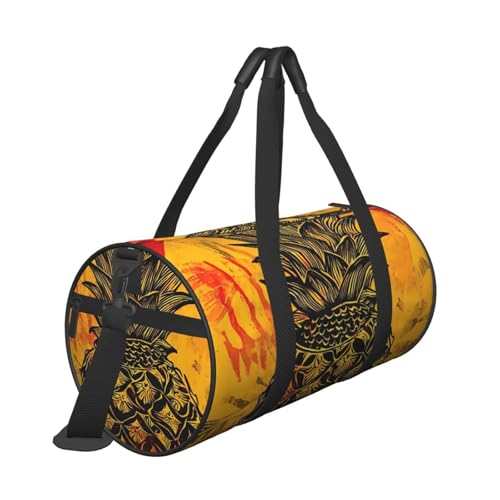Pineapple Large Capacity Travel Duffel Bag With Shoulder Strap, Lightweight Carry On Luggage Tote For Gym, Sports, Short Trips3