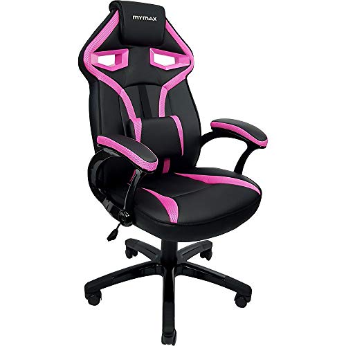 Cadeira Gamer MX1 Giratoria, Mymax, 25.009043, Preto e Rosa