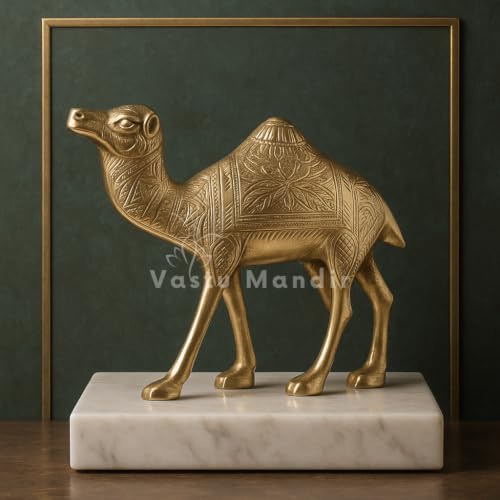 Image of Brass Designer Camel Idol, Vastu Remedy for Business Growth (16 cm, 780 g)