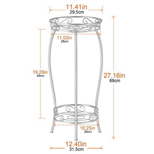 Mutool 2 Tier Metal Plant Stands for Flower Pot Tall Plant stand for Outdor Indoor Plant Plant Pot Holder Plant Table for Garden Patio 69x32cm - Image 4