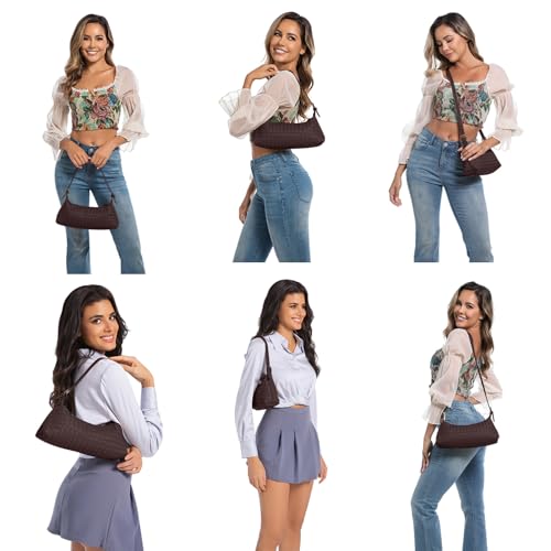 Image of Handbags Shoulder Bags for Women Small Bags Women's Woven Tote Bag Crossbody Handbag Travel Hand Bag Purse Hobo