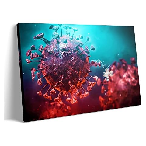 Canvas Wall Art Painting Bacteriophage Poster Microbiology Wall Decor Virus Molecular cells Arts Bioscience Office Wall Art Gift for Microbiologist-24"X36" Cover
