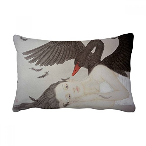 Cadeau coussin style chinois aquarelle pour décoration de maison