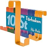 Menz ? Colgadores para puerta/armario ? Producto de calidad fabricado en Alemania, carbón, 10 Stück pro Packung