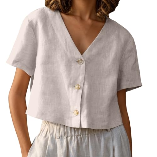 Blouse d'été avec manches courtes et finitions fluides haut de gamme