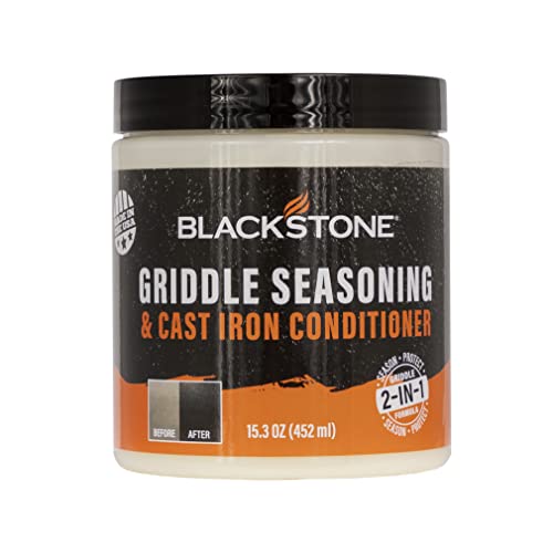 Comparison: Best Cleaner For Blackstone Griddle Blackstone 4146 Griddle Conditioner Kit 2-in-1 Cast Iron Season Oil for Grill Grates, Skillet, Dutch Oven, Pots & Pans-Clean, Protect, Condition & Care-Plant Based & Vegan, 15.3 Ounce (Pack of 1)